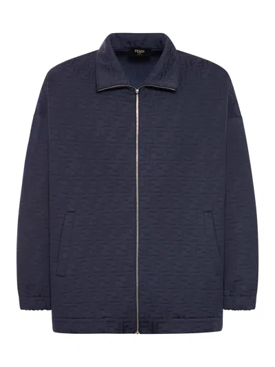 Fendi Jumper J Ff Allover In Blue