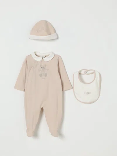 Fendi Babies' Jumpsuit  Kids Color Beige In Brown