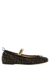 Fendi Bow-detail Ff-jacquard Ballerina Shoes