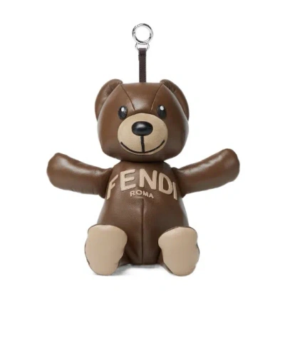 Fendi Junior Bear Shopper In Brown