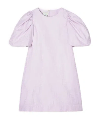 Fendi Kids' Junior Dress Lilac Jacquard Cotton Junior Dress In Purple
