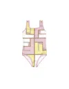 Fendi Junior Girl Ff One-piece Swimsuit In Multicolour