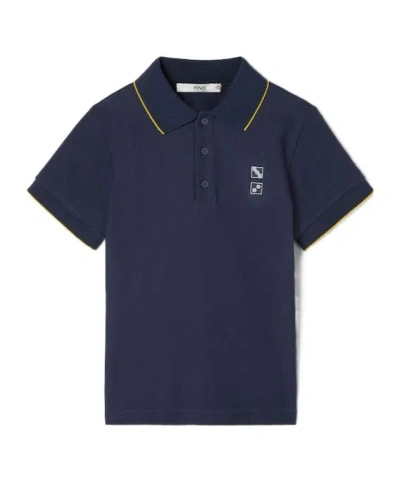 Fendi Junior Polo Shirt In Blue