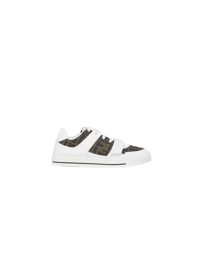Fendi Junior Sneakers Leather In Multi