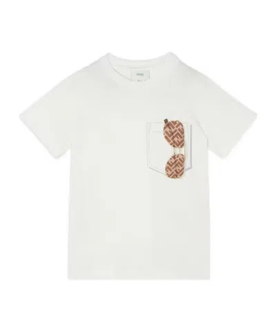 Fendi Junior T-shirt In Neutral