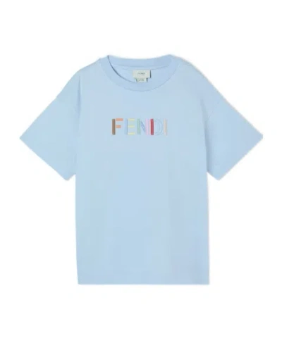 Fendi Kids' Junior T-shirt In Blue