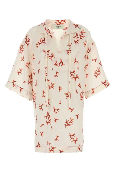 Fendi Kaftano Coral Linen In Neutral