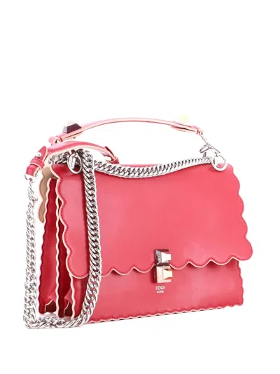 Pre-owned Fendi Kan I Bag Leather Medium Shoulder Bag In Red