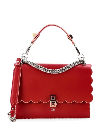 Pre-owned Fendi Kan I Bag Leather Medium Shoulder Bag In Red