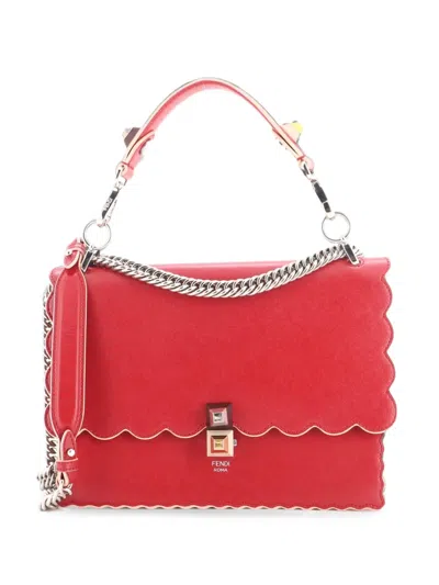 Pre-owned Fendi Kan I Bag Leather Medium Shoulder Bag In Red