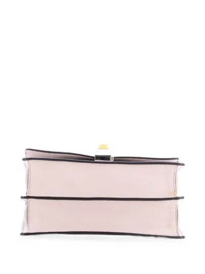Pre-owned Fendi Kan I Bag Leather Small Crossbody Bag In Neutrals