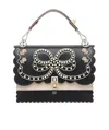 Fendi Kan I Rivet Flower Handbag In Black