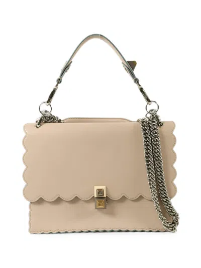 Pre-owned Fendi Kan I Scalloped Tote Bag In Pink