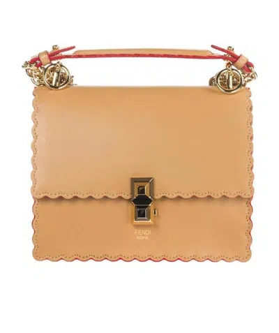 Fendi Kan I Small Shoulder Bag In Nude