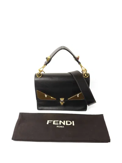 Pre-owned Fendi Kan I Two-way Calfskin Tote Bag In Black