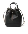 Fendi Karligraphy Drawstring Bucket Tote In Black