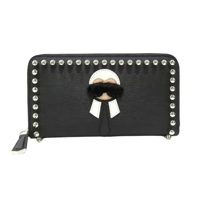 Fendi Karlito Black Leather Wallet  ()