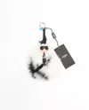 Fendi Karlito Lagerfeld Fur Keychain In Black