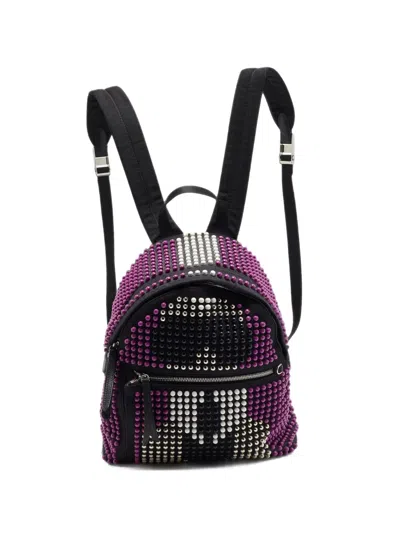 Pre-owned Fendi Karlito Studded Backpack In Black