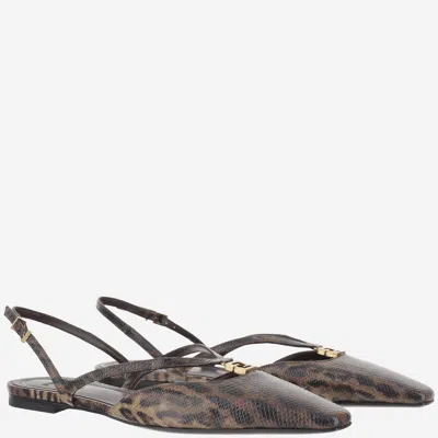 FENDI FENDI KARUNG SNAKESKIN SLINGBACK FLAT