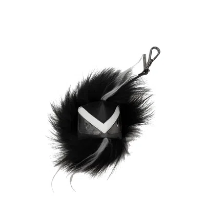 Fendi Key Rings Men Leather Black