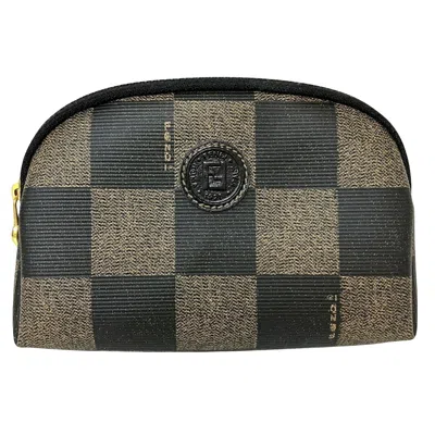 Fendi Khaki Canvas Clutch Bag ()