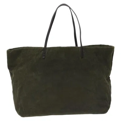 Pre-owned Fendi Khaki Velvet Tote Bag ()