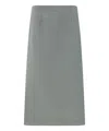 Fendi Light Grey Mohair Blend Skirt In Green