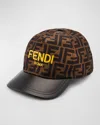 FENDI KID'S MONOGRAM LOGO-PRNT BASEBALL CAP