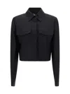 Fendi Deconstructed Tailored Cropped Blazer In Black