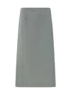 Fendi Light Grey Mohair Blend Skirt In Shadow