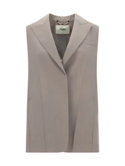 Fendi Jackets And Vests In Nude & Neutrals