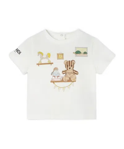 Fendi Kids Baby T-shirt In White