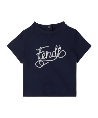 Fendi Kids Baby T-shirt In Blue