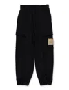 Fendi Kids Black Jogger Pants With Ff Logo In Black