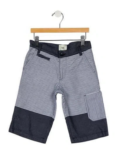 Pre-owned Fendi Kids Boys' Pattern Printed Shorts In Blue