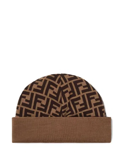 FENDI FENDI KIDS BROWN WOOL JUNIOR HAT