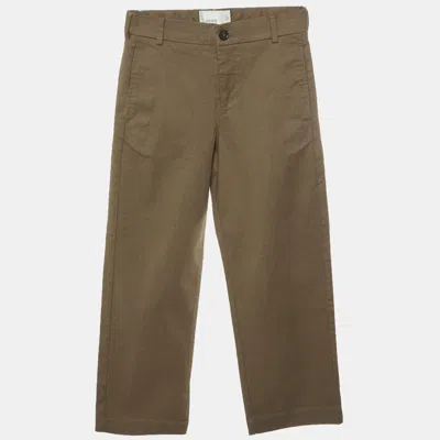 Pre-owned Fendi Kids Brown Zucca Cotton Chino Trousers 10 Yrs