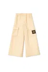 Fendi Brand-appliqué Wide-leg Cotton Cargo Trousers 8-12 Years Linen In Rosa