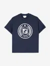 Fendi Blue Sweatshirt For Boy With Logo In Blue