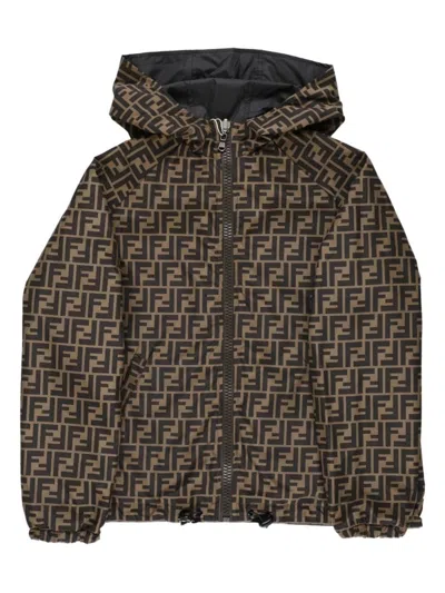Fendi Kids Double-faced Polyamide Sports Jacket In Multi