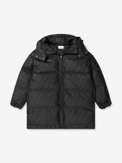 Fendi Kids Down Padded Ff Logo Coat 8 Years Black By Childsplay Clothing