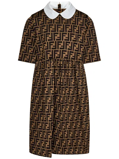 Fendi Kids Dress In Brown