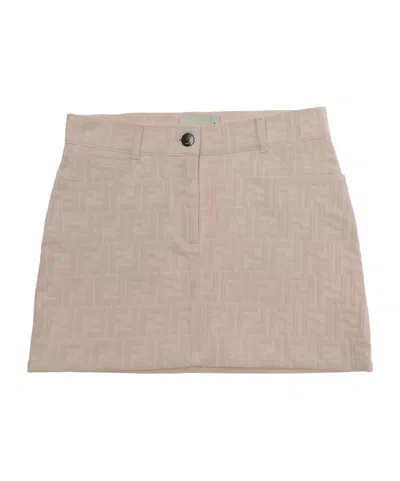 Fendi Belt Loop Midi Skirt In Neutral