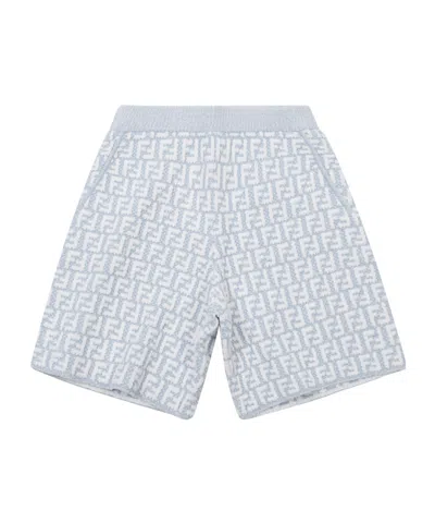Fendi Kids Ff Jacquard Shorts In Blue