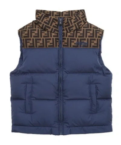 Fendi Kids Ff Logo Detailed Padded Gilet In Yale
