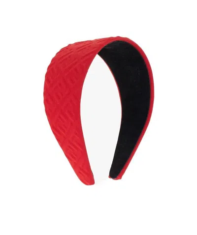 Fendi Kids Ff Logo Embossed Headband In Red