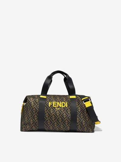 Fendi Kids Ff Logo Gym Bag In Burgundy