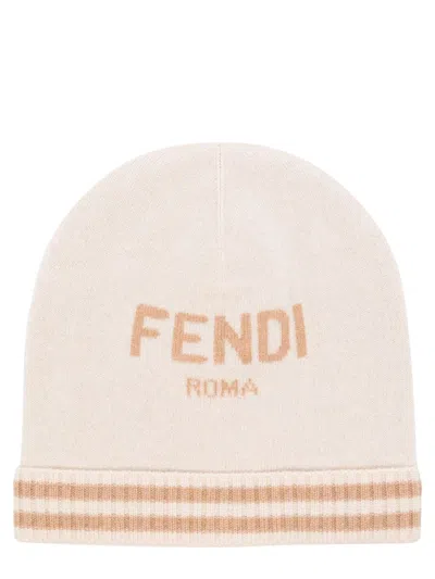 Fendi Kids Ff-motif Beanie Hat In Multicolour