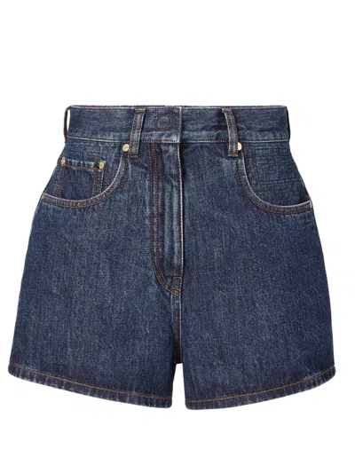 Fendi Kids Girls Cotton Mini Skirt With Elastic Waist And Embroidered Logo In Nero
